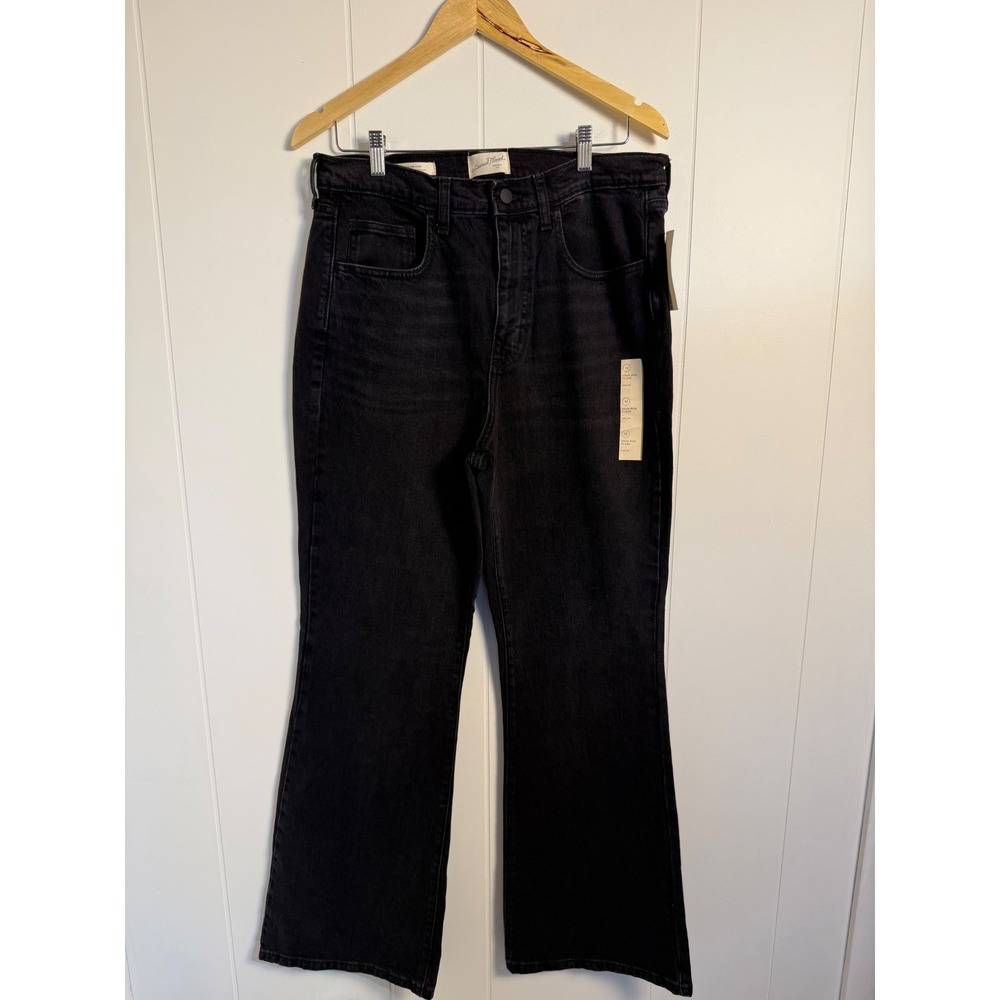 Universal Thread‎ High Rise Flare Jeans 12 Black Comfort Stretch Denim NWT